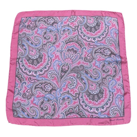 Daniel Cremieux silk scarf pink paisley - Picture 1 of 7